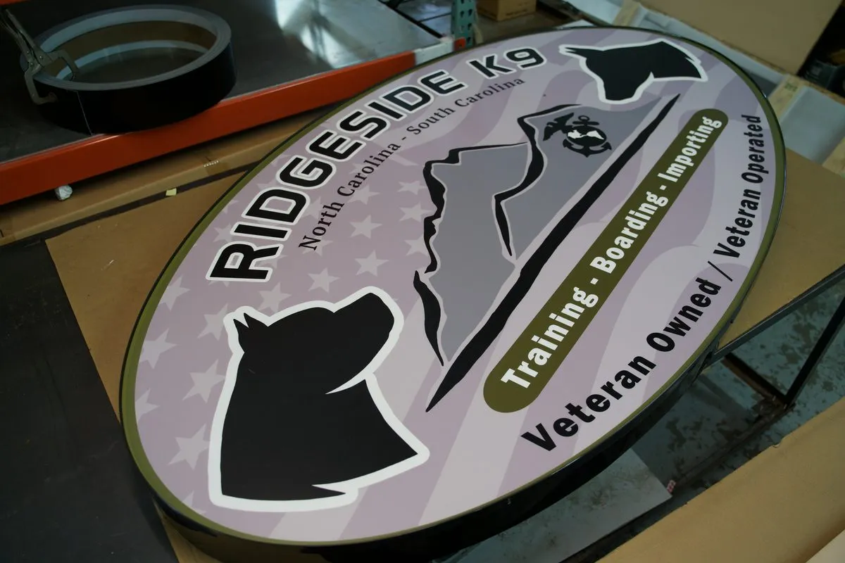 Ridgeside K9 oval sign panel