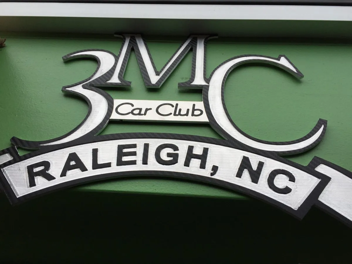 3MC Car Club dimensional wall sign