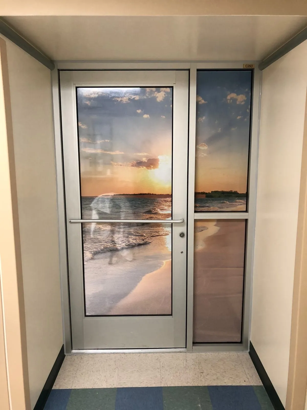 Beach sunset door wrap
