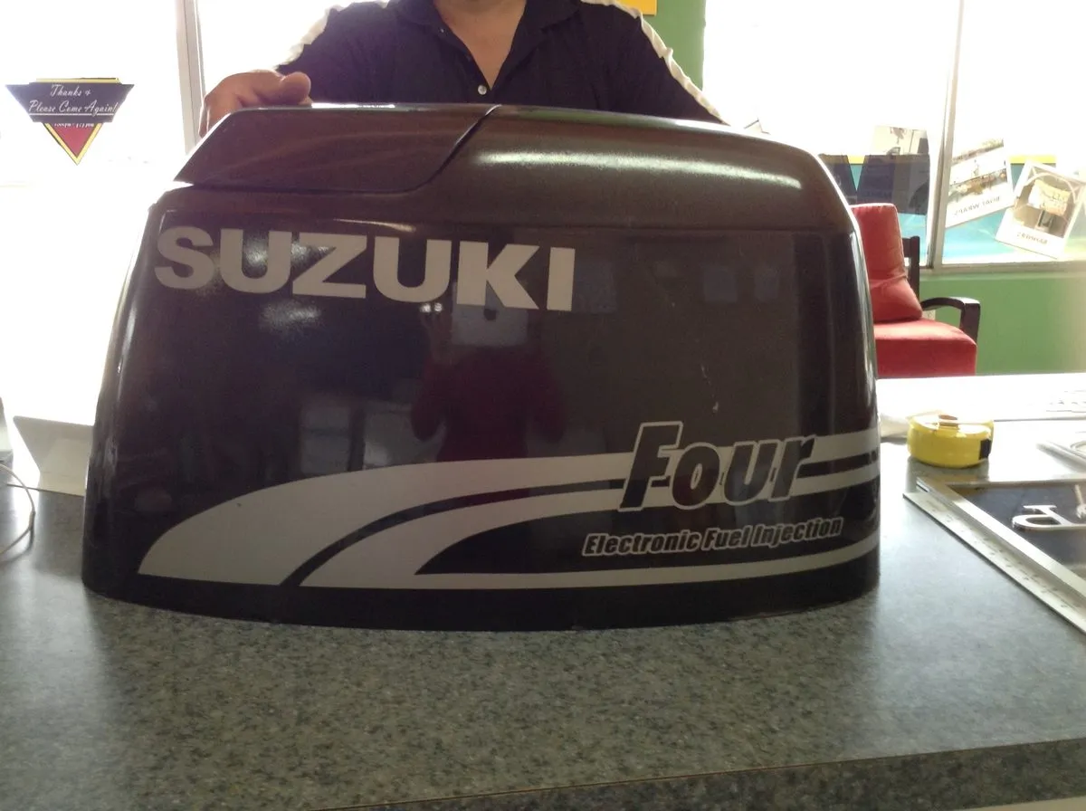 Suzuki outboard motor decal restoration