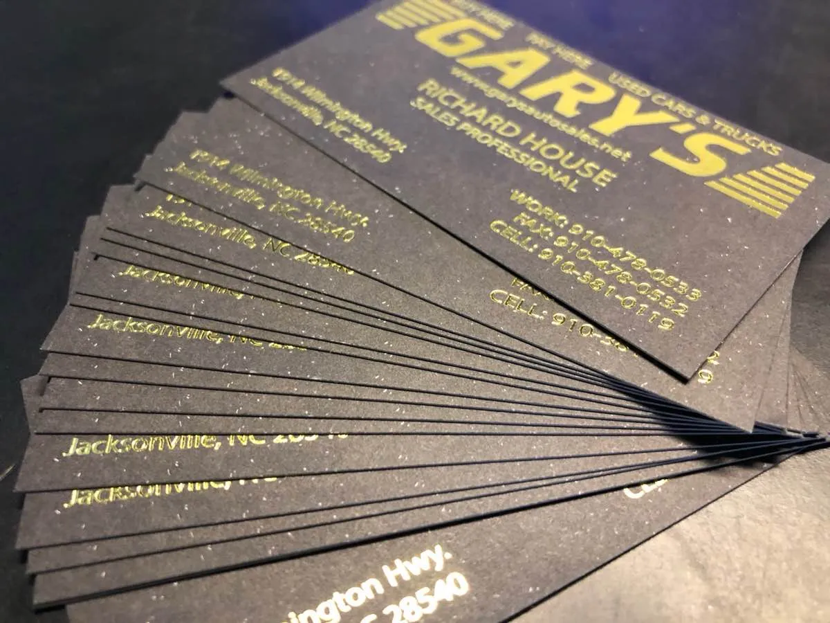 Gold foil business cards