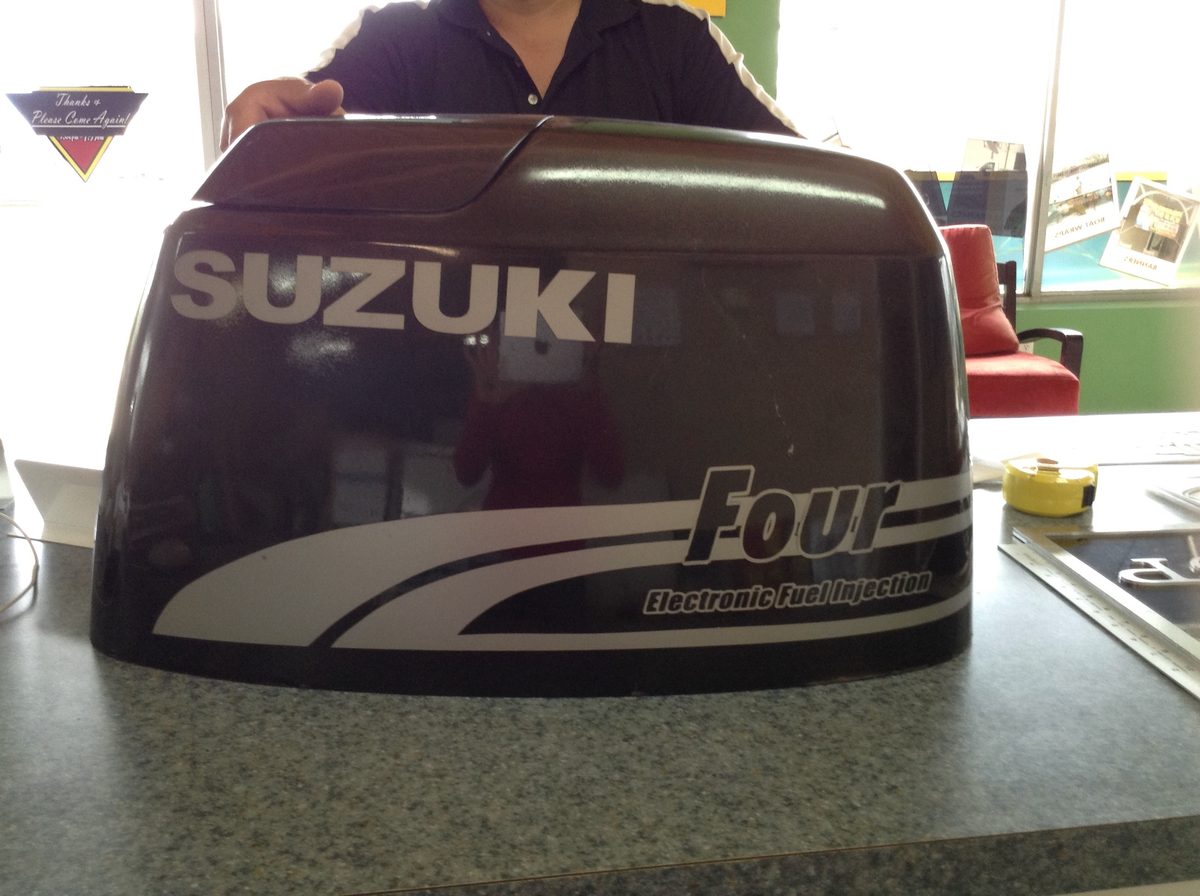 Suzuki outboard motor decal restoration