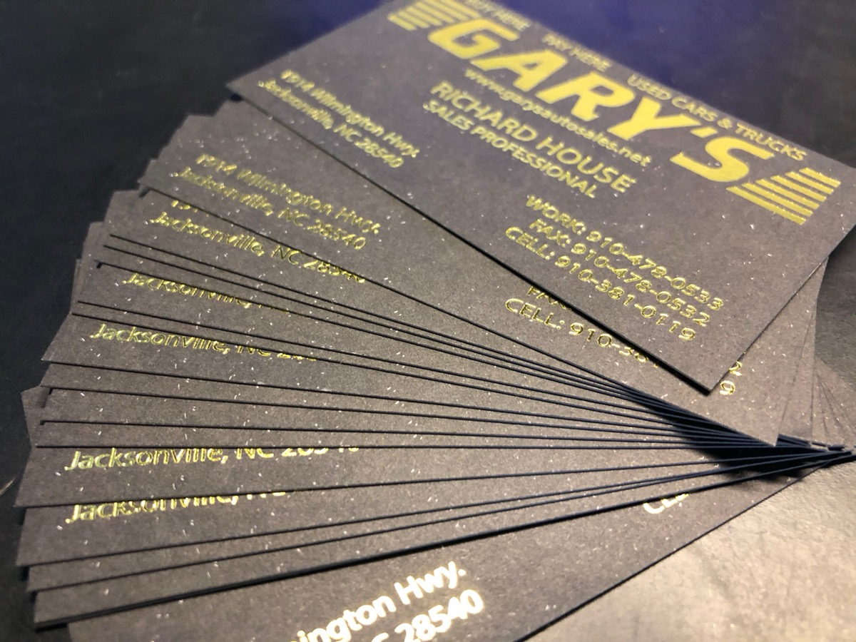 Gold foil business cards