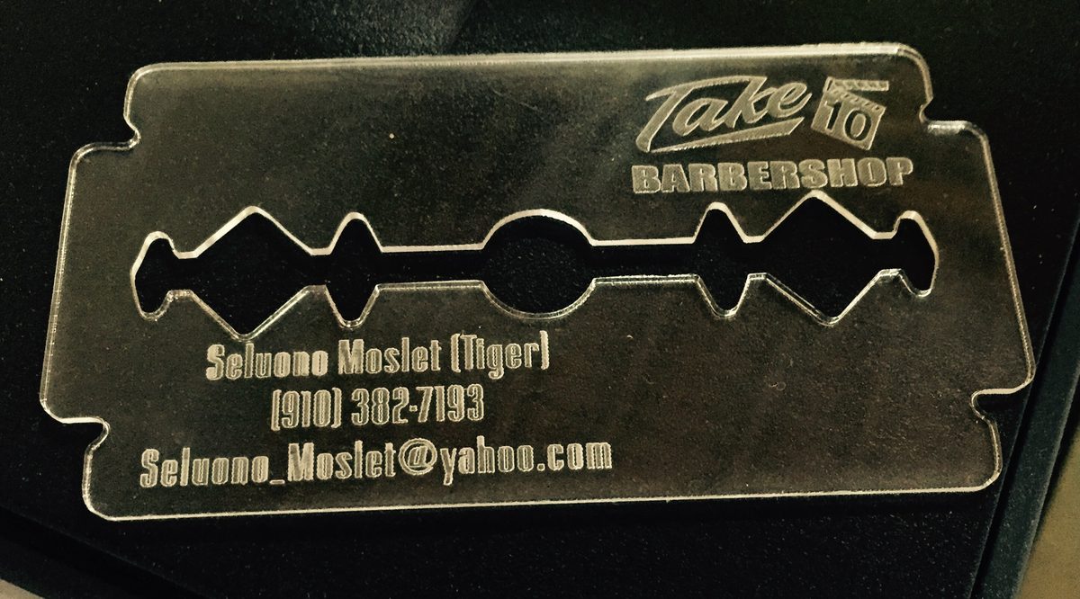 Custom engraved acrylic business card