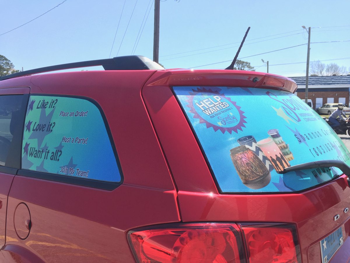 Promotional rear window graphics