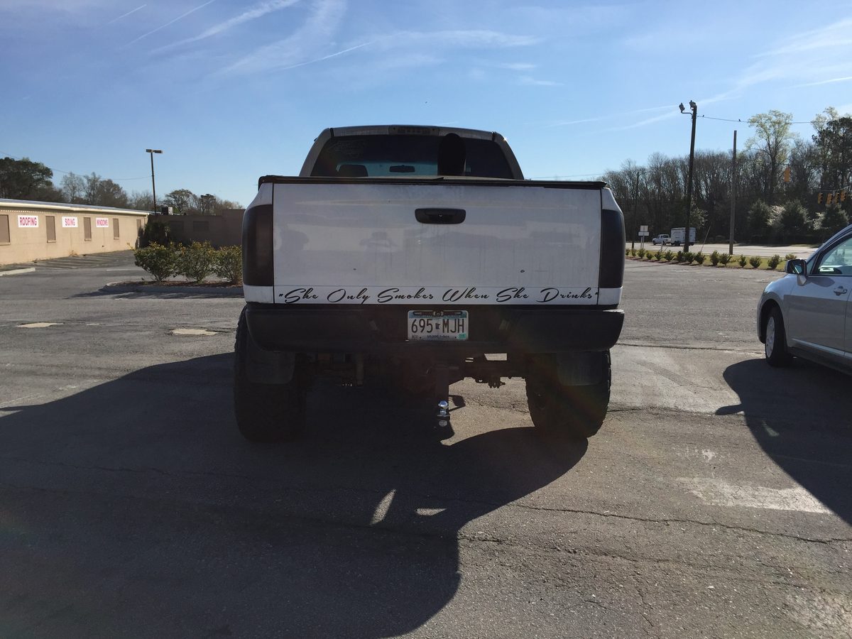Custom tailgate script lettering